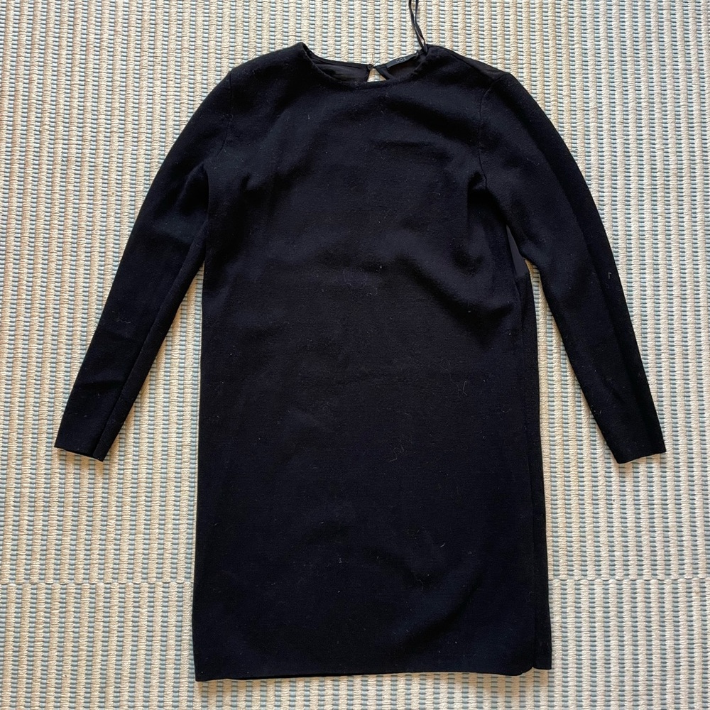 Cos black knit/sheer dress